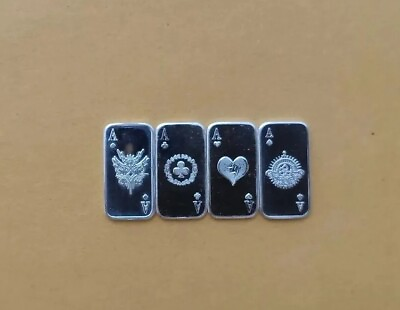 #ad Set Of Four Cards .999 Fine Bars One Gram Each $13.50