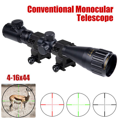 #ad RangeFinder 4 16x44 Hunting Rifle Scope Red Green Illuminated Mil Dot Reticle $52.99