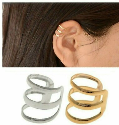 #ad Ear Cuff Wrap Earrings No Piercing Clip On Ear Clips 2 Colors US SELLER $3.89