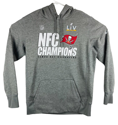 #ad Nike Dri Fit Tampa Bay Buccaneers NFC Champions Hoodie Large Gray EUC $33.77