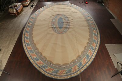 #ad Vegetable Dye Palace Size Oval Savonnerie Usa Hand Hooked Dining Room Rug 19x28 $16333.00
