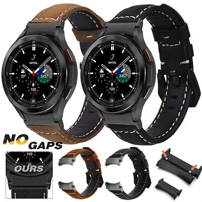 #ad For Samsung Galaxy Watch 4 6 Classic 40 44 42 46mm 5 Pro 45mm Leather Band Strap $6.99