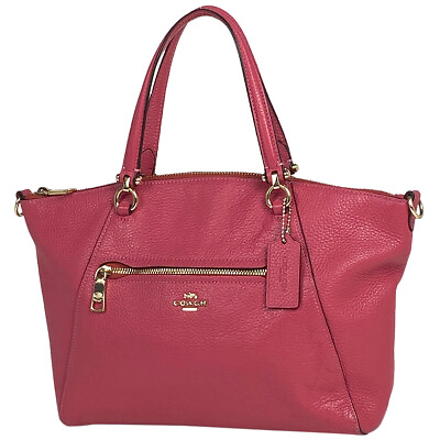 #ad COACH Auth Women bag Used Prairie Satchel Handbag Shoulder Bag 2Way Leather Pink $121.48