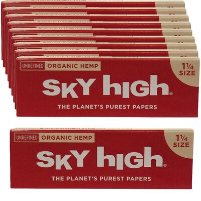 #ad SKY HIGH 1 1 4quot; Organic Rolling Papers 10 Booklets 400 Rolling Papers $14.99