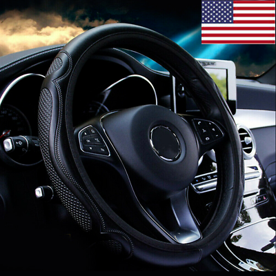 #ad Black Leather Car Steering Wheel Cover Breathable Anti slip Car Accessories US $7.88