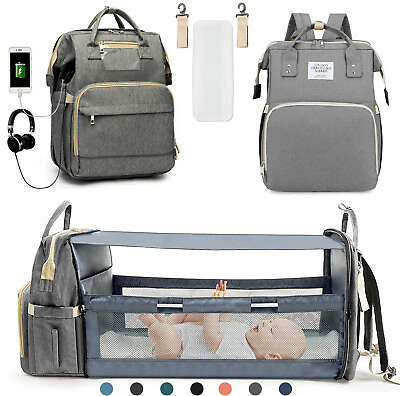 #ad 3 in 1 Baby Diaper Bag Backpack with Changing Station for Boy Girl Waterproof $17.99