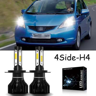 #ad 4 Side For Honda Fit 2007 20 6000K LED Headlight Bulb Hi Lo Beam H4 HB2 9003 2x $23.93
