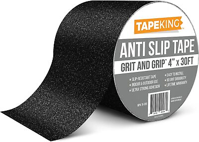 #ad Tape King Anti Slip Tape 4quot; x30#x27; Roll Indoor Outdoor x 30 Feet Black $20.55