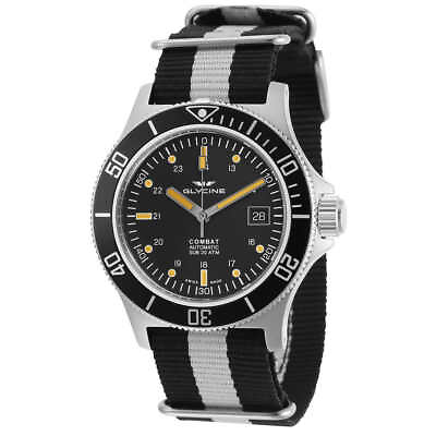 #ad Glycine GL0083 Combat Sub Vintage Dial Automatic 42 mm 20 ATM Diver Watch NWT $269.99