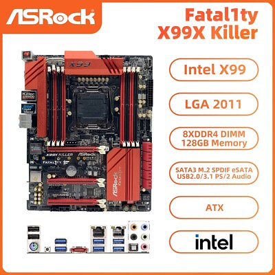 #ad ASRock Fatal1ty X99X Killer Motherboard ATX Intel X99 LGA2011 3 DDR4 SATA3 eSATA $207.00