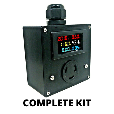 Drok Power Meter NEMA L6 30 Complete Kit 200 240v Voltmeter Outlet Box $42.69