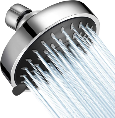 #ad High Pressure Shower Head 5 Settings Fixed Showerhead 4 Inch High Flow Bathroom $19.76