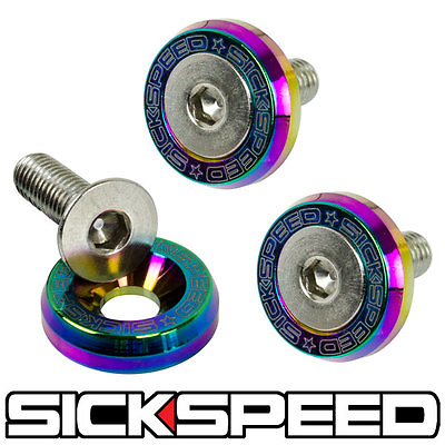 #ad 3 PC NEO CHROME 5MM WINDSCREEN FENDER WASHER BOLTS FOR MOTORCYCLE WINDSHIELD M2 $9.88