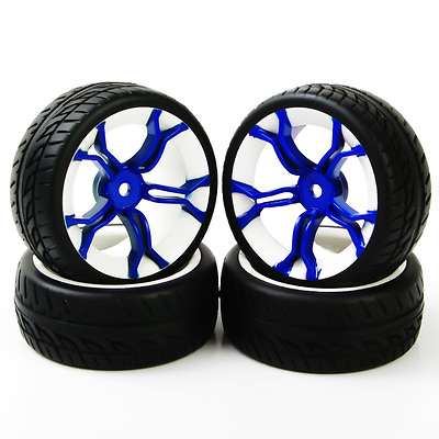 #ad 4pcs 1:10 12mm Hex RC Rubber Tire Rims Wheel Flat Racing On Road Car PP0150MPNW $15.89