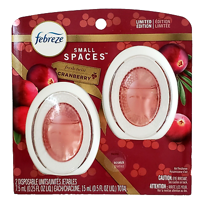 #ad Febreze Small Spaces Air Freshener 2 Pack Limited Edition Fresh Twist Cranberry $12.99