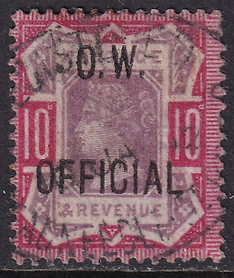 #ad GREAT BRITAIN 1896 1902 QV Official 10d Office of Works SG O35 Used CV £2250 GBP 400.99