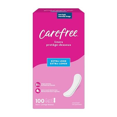 #ad Carefree Acti Fresh Pantiliners Extra Long Flat Unscented 100 Count Pack of 1 $9.91