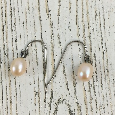 #ad Honora Sterling Silver 925 Pink Pearl Hook Dangle Earrings QVC $17.99