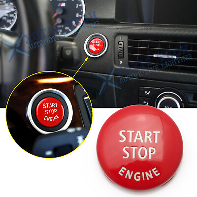 #ad Red Start Stop Engine Button Switch Cover Trim For BMW E90 E92 E93 E70 E72 E60 $9.99