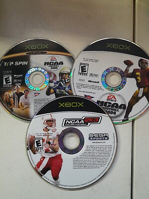 #ad NCAA Football 2004 2K3 and 2005 Xbox Game Bundle Lot Video Game Disc Only $9.99