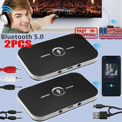#ad 2 Transmisor y Receptor Bluetooth Kit de adaptador de Audio estereo Inalambrico $19.99