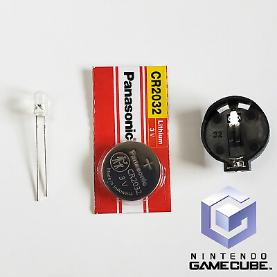 #ad Nintendo GameCube Controller Board PCB Battery Holder amp; CR2032 Battery Clock Fix $9.95
