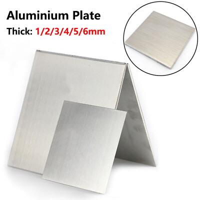 #ad Aluminium Plate 1 2 3 4 5 6mm Thickness Aluminum Alloy Metal Sheet 100 150 200mm $4.86