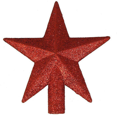 #ad Kurt Adler 4 Petite Treasures Red Glittered Mini Star Christmas Tree Topper $10.99