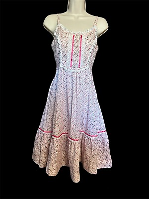 #ad Vintage Handmade 70s Floral Prairie Peasant Sundress Cottagecore $129.99