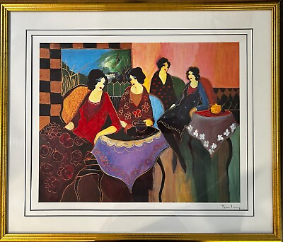 #ad Two by Two Tarkay Original Color Serigraph on Paper Plate Signed COA Framed $250.00