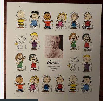 #ad Mint US Charles M. Schulz Peanuts Charlie Brown Sheet of 20 Stamps #5726 MNH $13.99