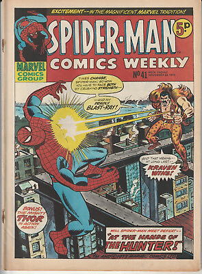 #ad UK Comic: Spider Man Comics Weekly #41 MM 1973 Stan Lee Spider Man amp; Thor AU $12.95