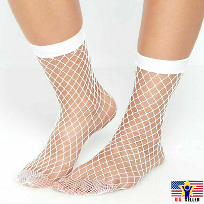 #ad Women Girl Sheer Fashion Sexy Stocking Hosiery Mesh White Fishnet Ankle Socks US $3.98