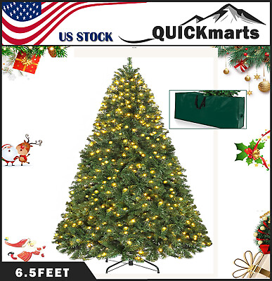 #ad 6.5ft Artificial Green Christmas Tree Decoration Holiday Festival 250LED Lights $149.99