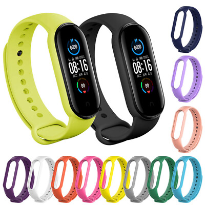 #ad For Xiaomi Mi Band 5 6 Replacement Silicone Sport Bracelet Wristband Watch Strap $1.13