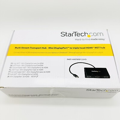 #ad StarTech.com MST Hub Mini DisplayPort to 3 Port HDMI MSTMDP123HD NEW $49.99