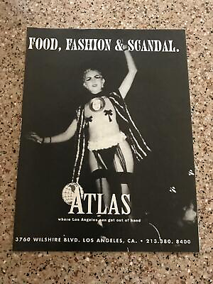 #ad 1993 VINTAGE 8X11 PRINT Ad ATLAS LA NIGHTCLUB FOODFASHIONSCANDAL LOS ANGELES $33.96