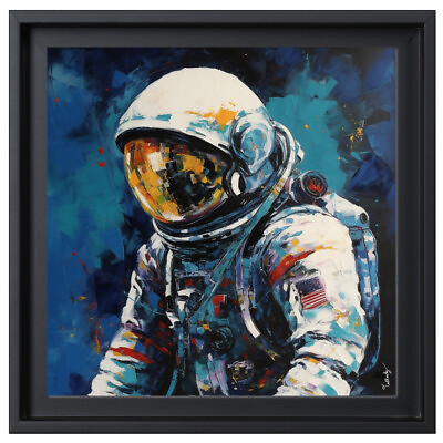 #ad 🎨💖 L#x27;astronaute Acrylique sur toile 40 cm x 40 cm EUR 199.00