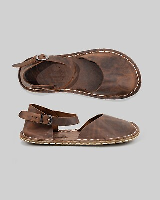 #ad BROWN Handmade BAREFOOT Sandals Leather Minimalist ShoesWomen Leather Barefoot $80.75
