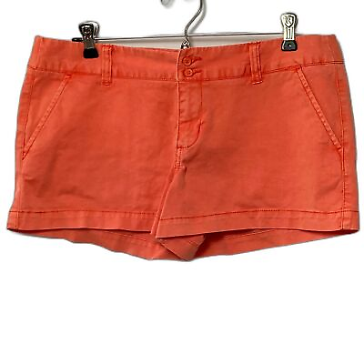 #ad Womens Short Shorts Mid Rise Preppy Shorts Pockets Orange Pink Rom Com Shorts $11.99