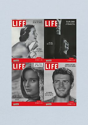#ad Life Magazine Lot of 4 Full Month of October 1952 6 13 20 27 $36.00
