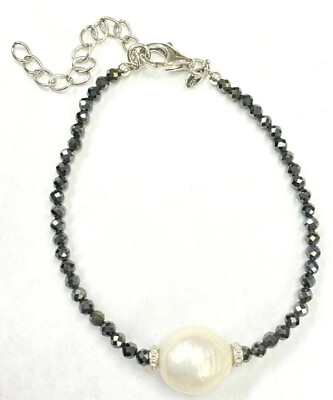 #ad HSN Colleen Lopez Baroque Freshwater Pearl amp; Diamanté Bracelet New MSRP $120 $32.00