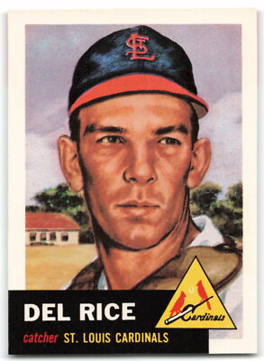 #ad 1991 Topps Archives 1953 #68 Del Rice Bio black text St. Louis Cardinals 3BA $0.99