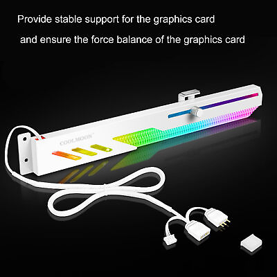 #ad GPU Support Bracket Simple White Fashion Multi Interface 5V 3 Pin Colorful RGB $16.71