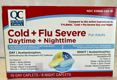 #ad Cold and Flu Severe Day Night Caplets 16 Count EXP 05 24 $8.49