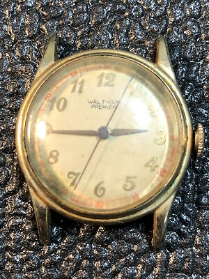 #ad Vintage Waltham Premier 10K Gold Filled Mechanical Wind Up Watch Parts Repair $59.99