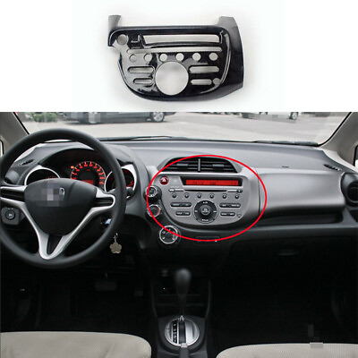 #ad Black Wood Geain CD Panel Central Console Fit for Honda Fit Jazz 2008 2013 Trim $50.64