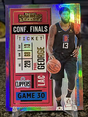 #ad 2020 21 Contenders #50 Paul George Rare Conference Finals Ticket Foil SSP 75 $29.13