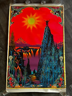 #ad GARDEN OF EDEN Silkscreen Blacklight Vintage Poster 1969 Psychedelic Hippie $35.00