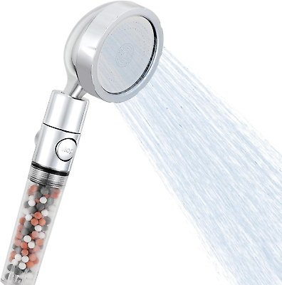#ad Filtered Shower Head High Pressure Water Saving Shower Head with Filter and ON $11.88